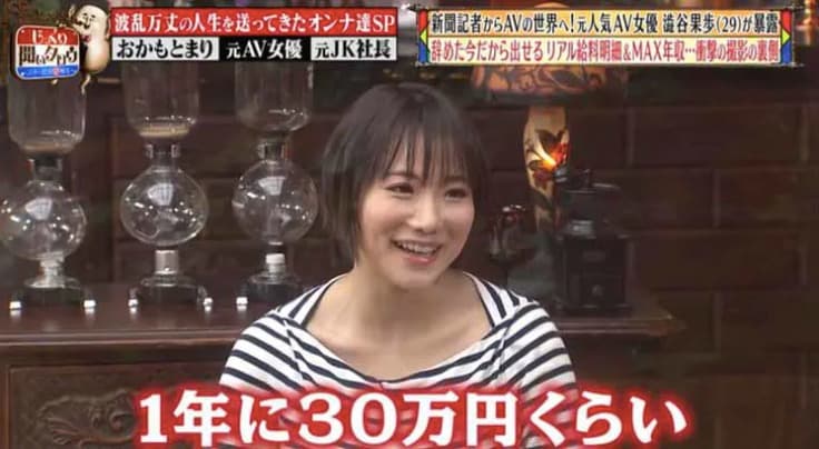退出AV業界後,澀谷果步1年仍可得約新台幣8.1萬元的「零用錢」。(翻攝自推特)