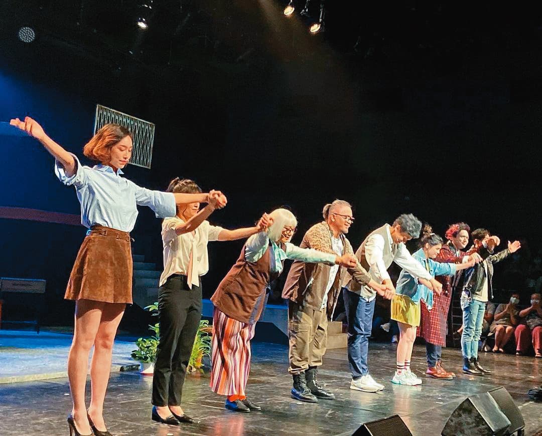 劉樸(左)曾參與「全民大劇團」演出,剛好陳大天過去也有不少劇場作品,小倆口可以互相切磋。(翻攝自劉樸IG)