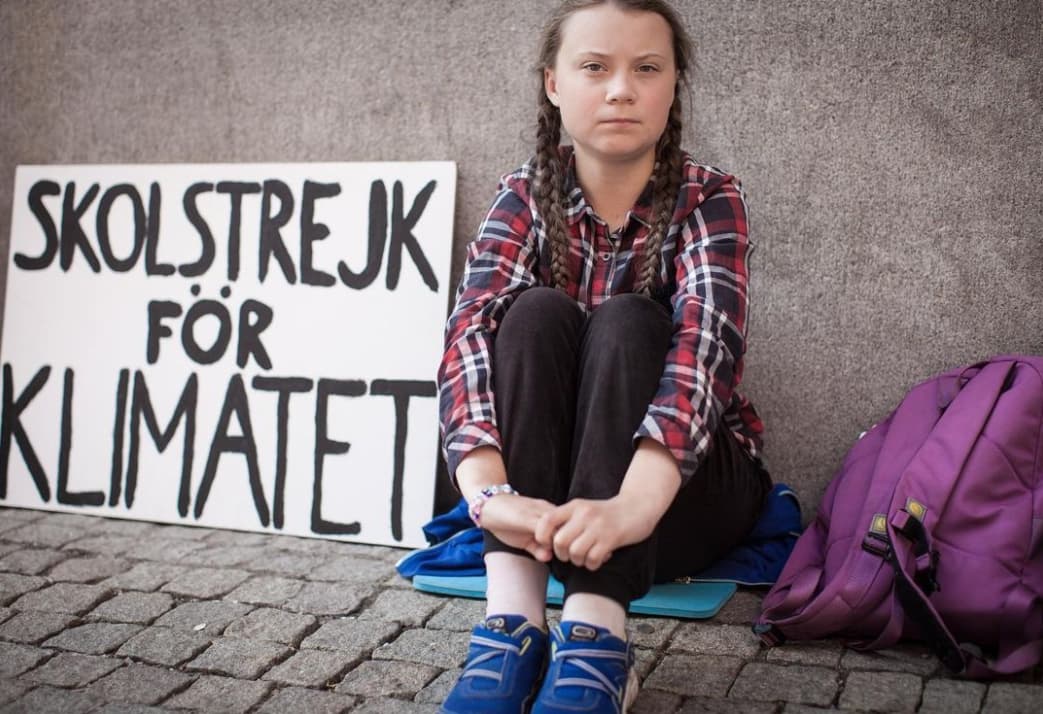 瑞典少女童貝里也在今年被提名角逐諾貝爾和平獎。(翻攝自@gretathunberg instagram)