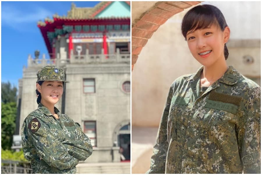 去年8月正妹少尉蔡佩璇就清新照就引發關注。(翻攝自國軍同袍儲蓄會粉絲團)