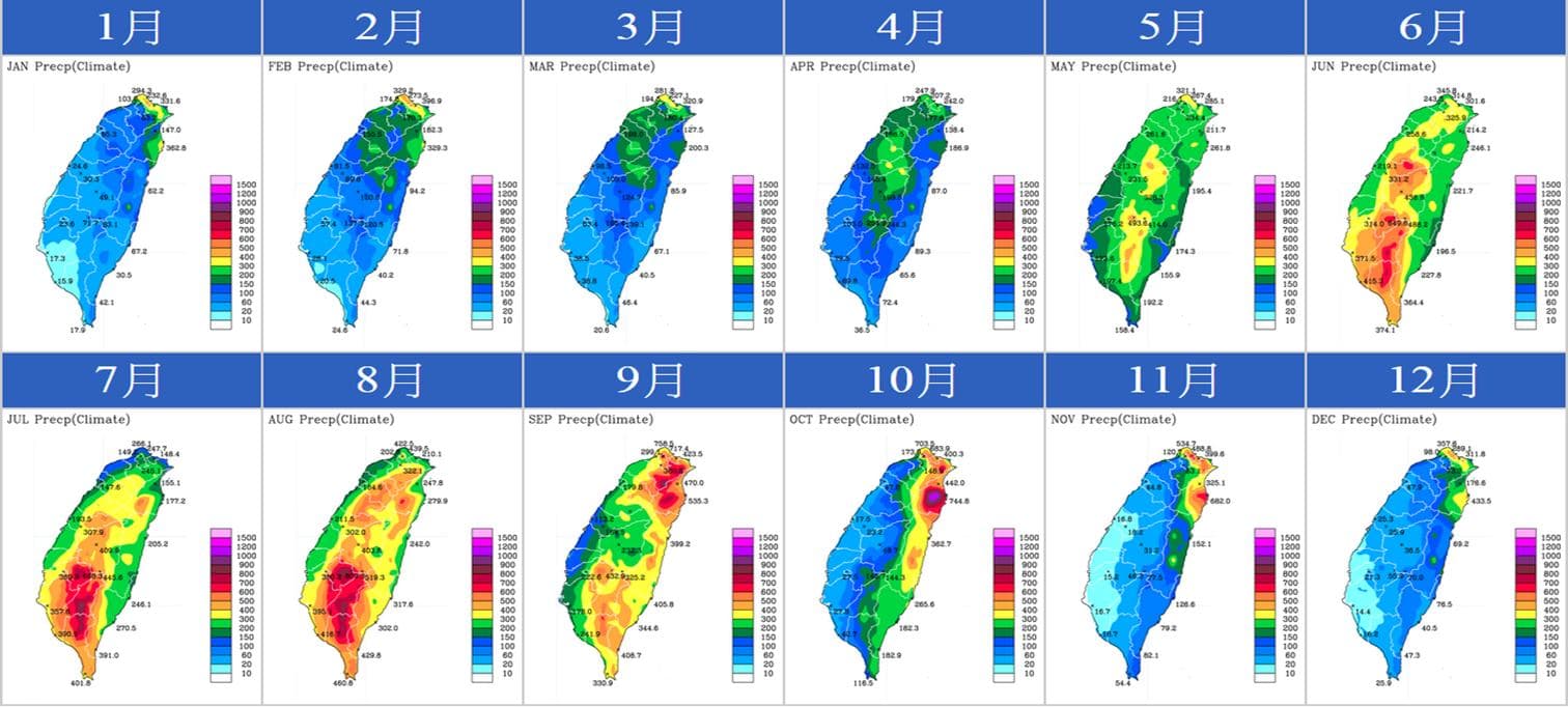 鄭明典稍早貼出降雨逐月變化圖,大嘆春雨降在平地。(翻攝自鄭明典臉書)