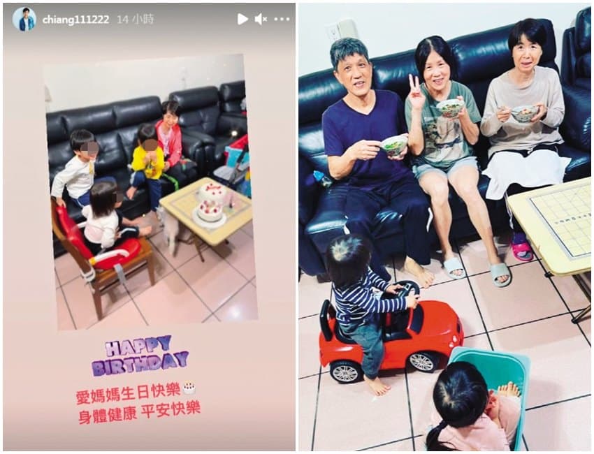 大鬧婚變之時,江宏傑依然照顧著福原愛的媽媽(右圖右)、陪過元宵節及慶生,無形之間搏得優良形象。(翻攝自江宏傑IG)