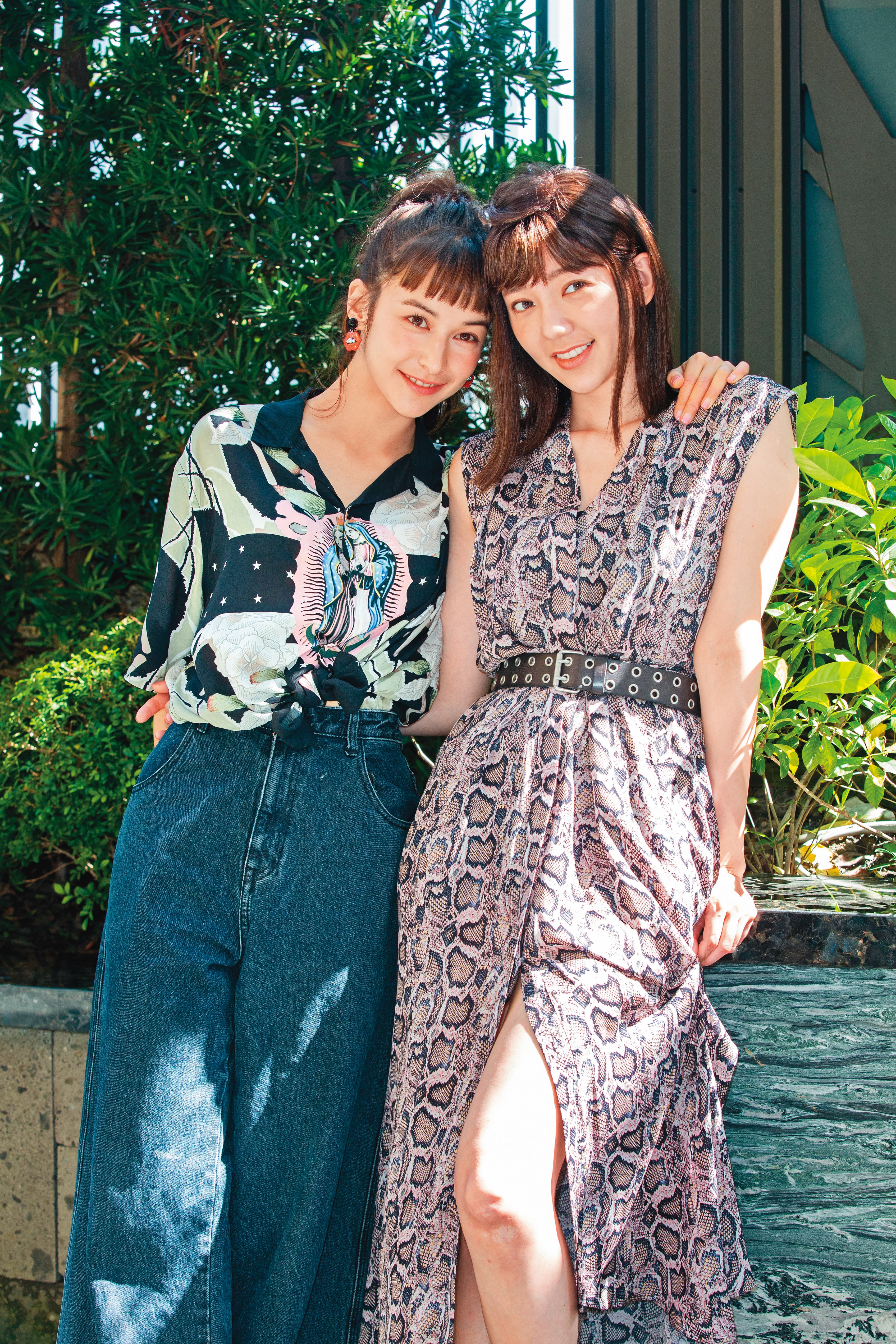 在電影《揭大歡喜》裡,夏朧(左)與郭雪芙(右)飾演一對堂姐妹,戲裡兩人互動多,還會摸來摸去。