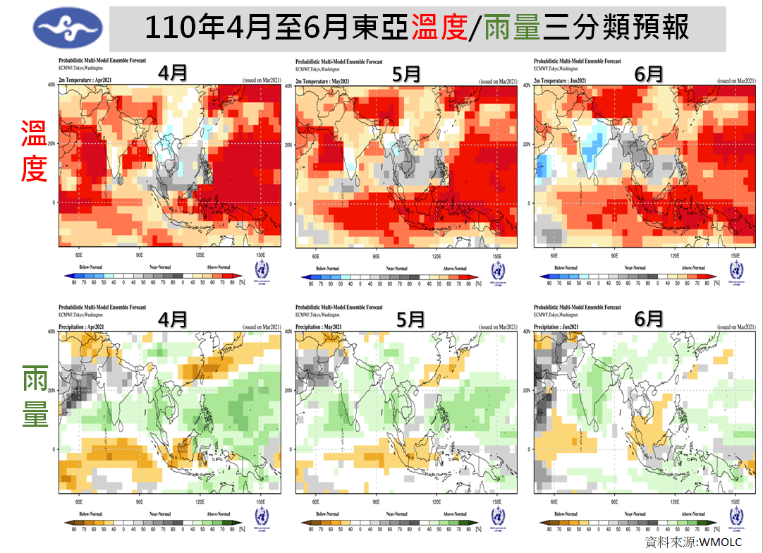 中央氣象局指出,模式預測4月雨情依然不樂觀。(翻攝自中央氣象局臉書)
