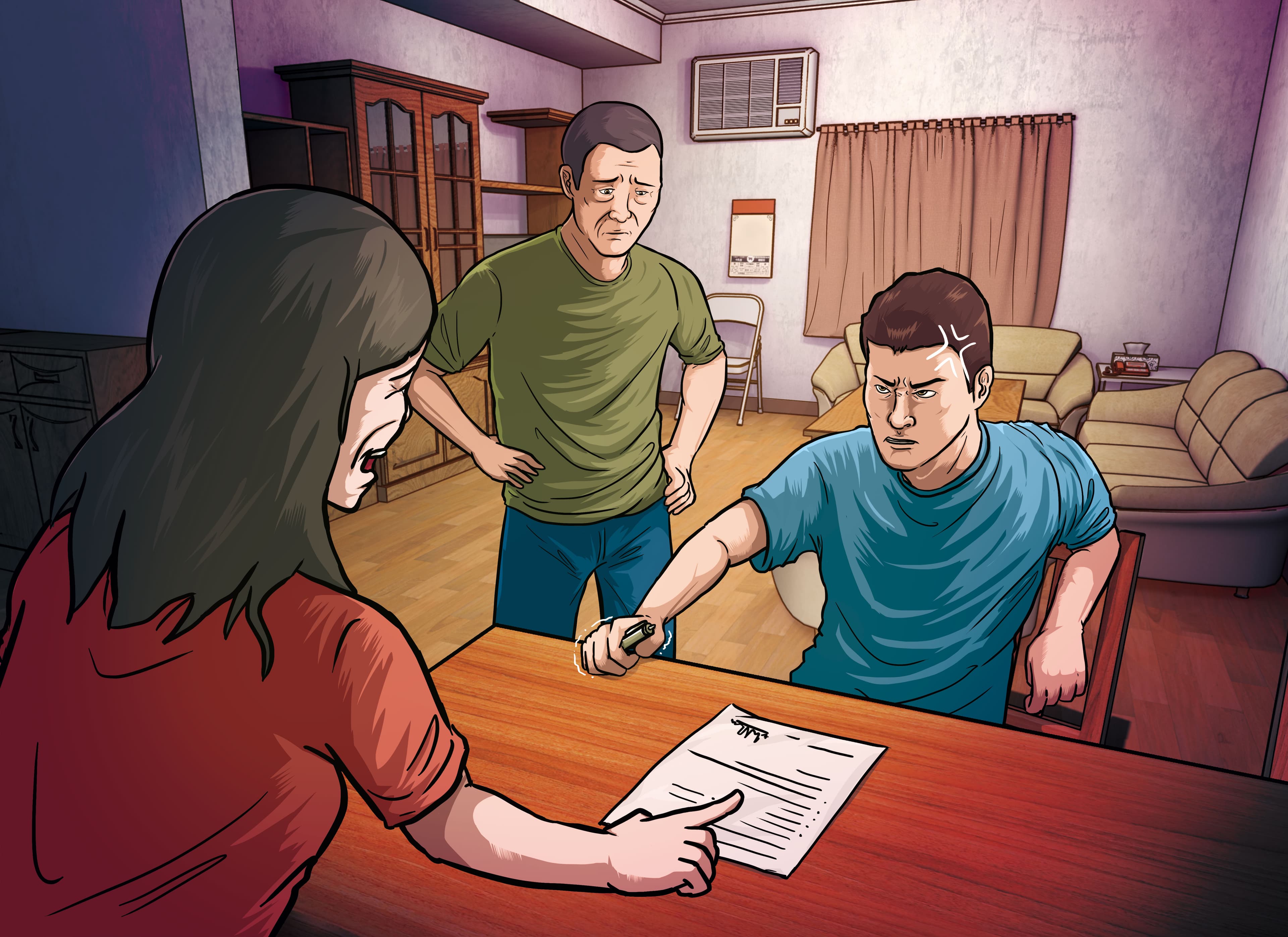 啃老族凶手曾因父母要求簽下切結書,承諾會認真找工作,但仍好吃懶做。