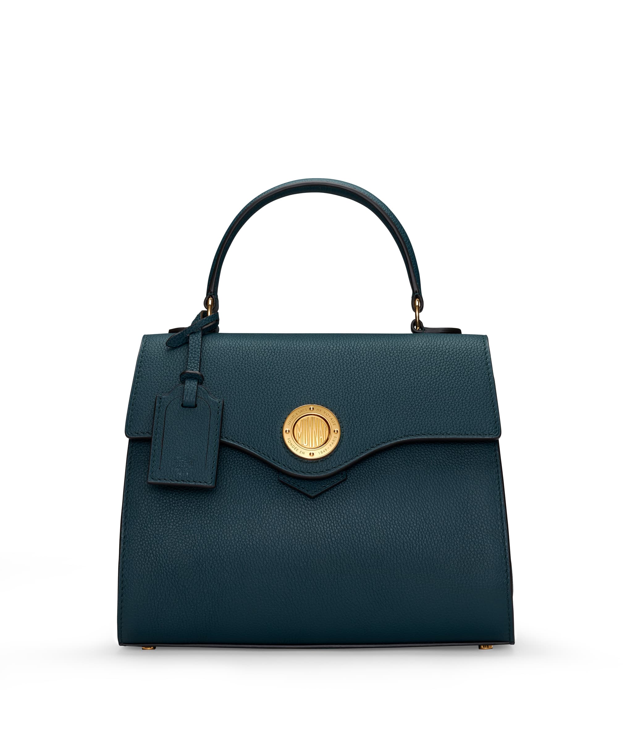 Voyage孔雀藍背手提包 NT$150,000 MOYNAT。（MOYNAT提供）