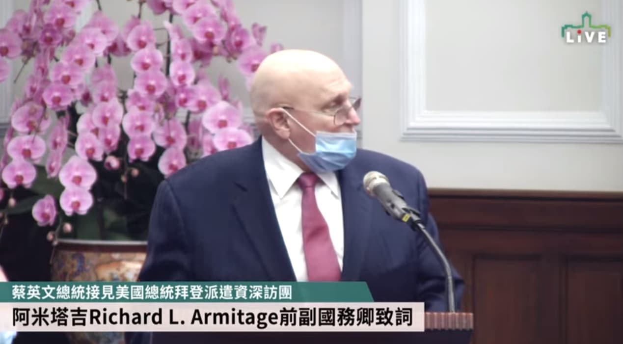 阿米塔吉表示，保證拜登政府就是單純的想對台建立強健的支持。（翻攝自總統府YouTube頻道／總統府提供）