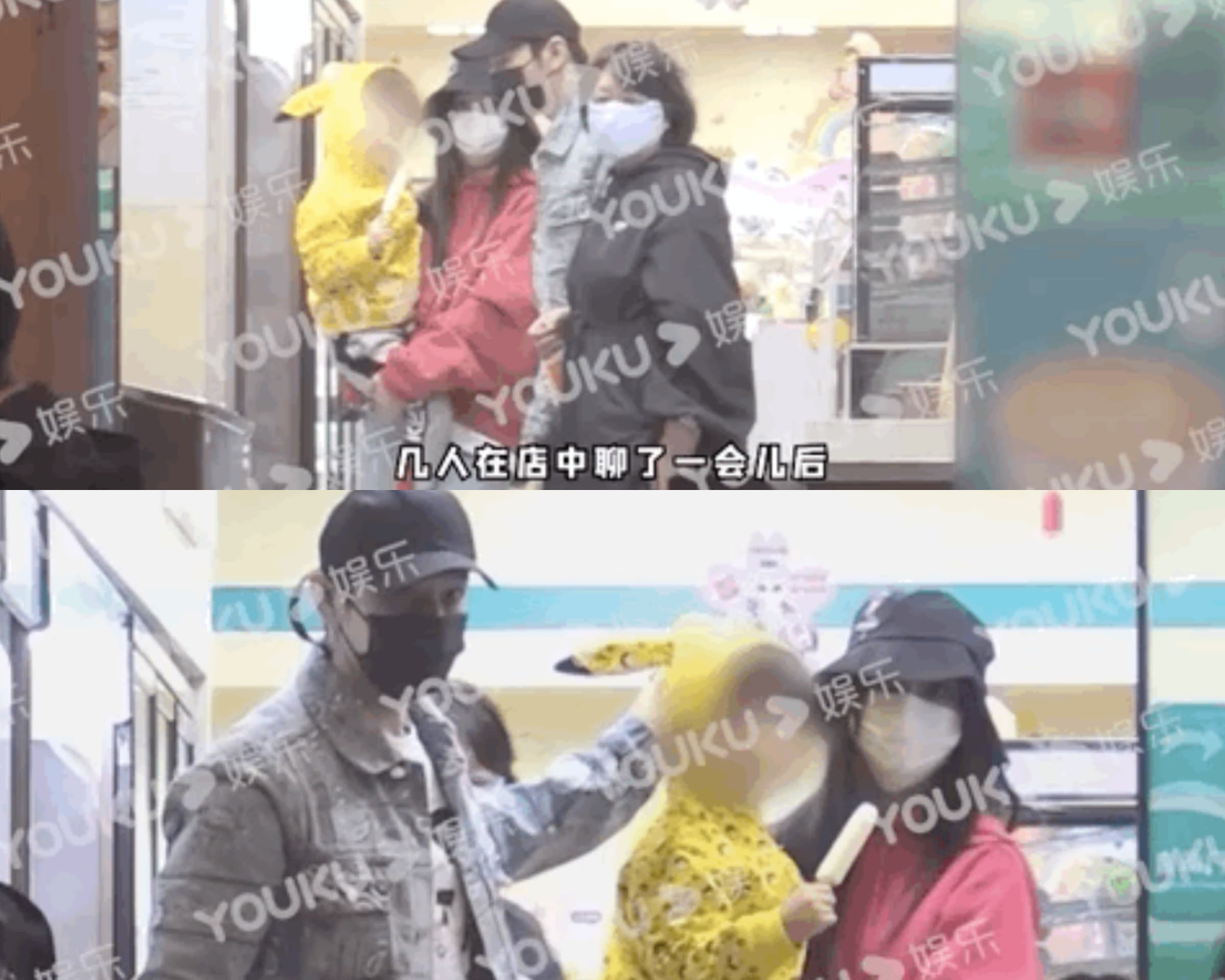 黃曉明罕見與妻子Angelababy同框,原來是一起帶兒子赴醫院疑似就醫。(微博圖片)