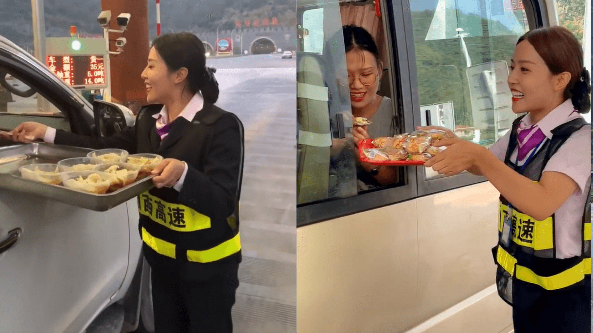 彭莉琴會準備各種零食,讓駕駛直呼超有人情味。(翻攝自彭莉琴微博)