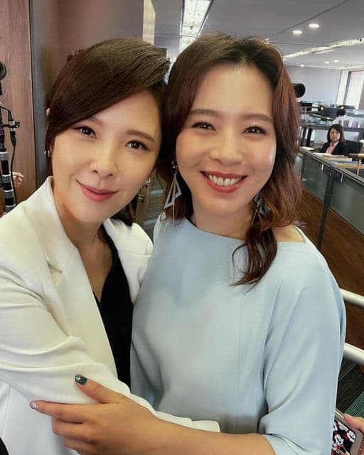 劉品言(右)昨在臉書PO出與天心(左)的同框照。(翻攝自劉品言 Esther LIU臉書)