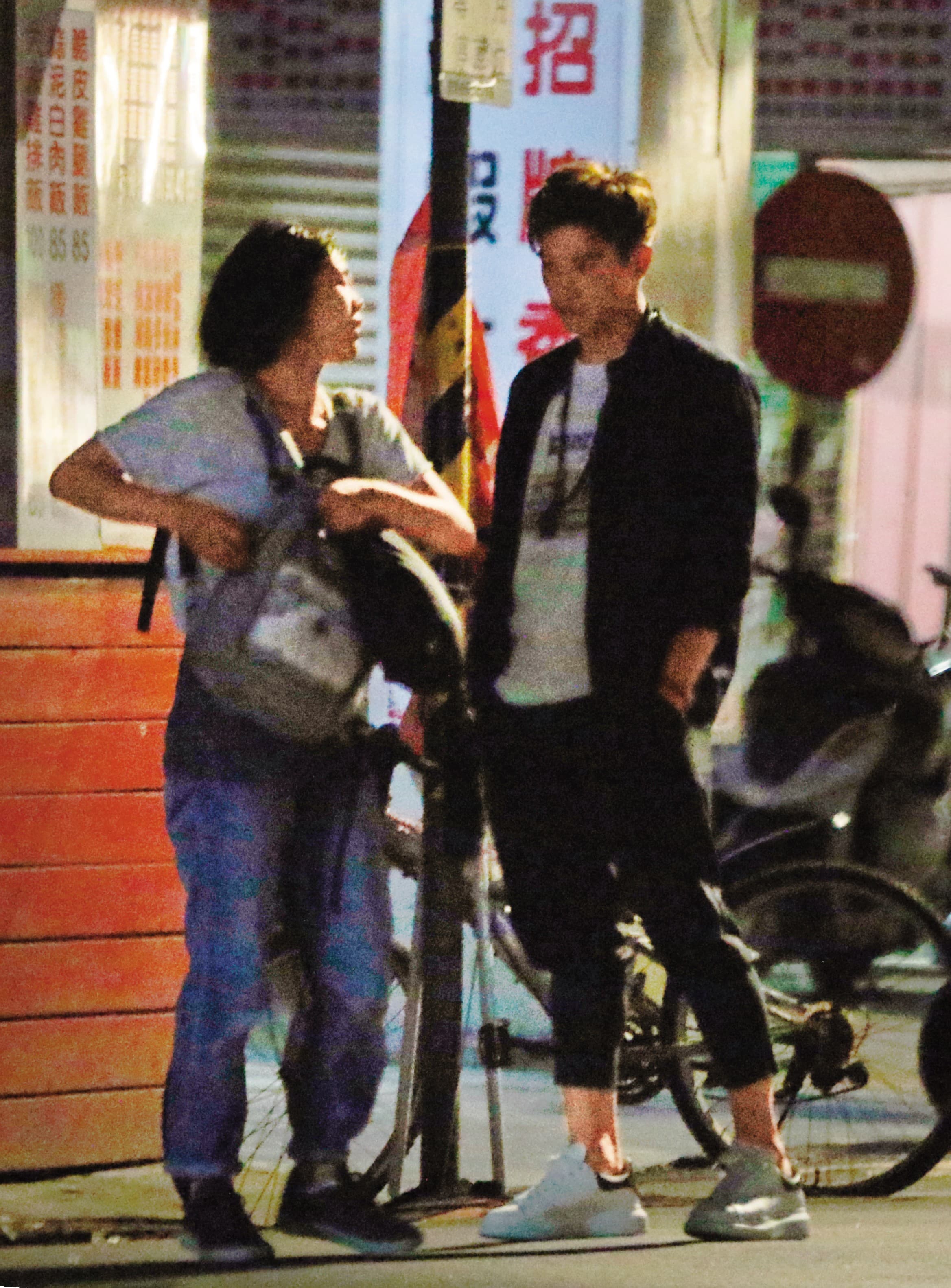 張立昂（右）跟邵雨薇分手後，曾被本刊拍到在殺青宴後酒醉失態、家門前壁咚女助理（左）。