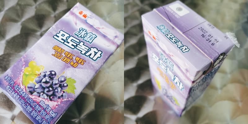 泰山冰鎮葡萄鮮冰茶進軍韓國,被許多懷念台灣飲料好滋味的當地網友狂推。(翻攝自goodssalhapssal推特)