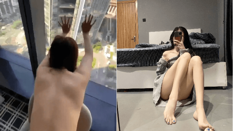 近日在私密群組內流傳的「外流影片」,疑似是女主角本人放出。(翻攝自當事人推特)