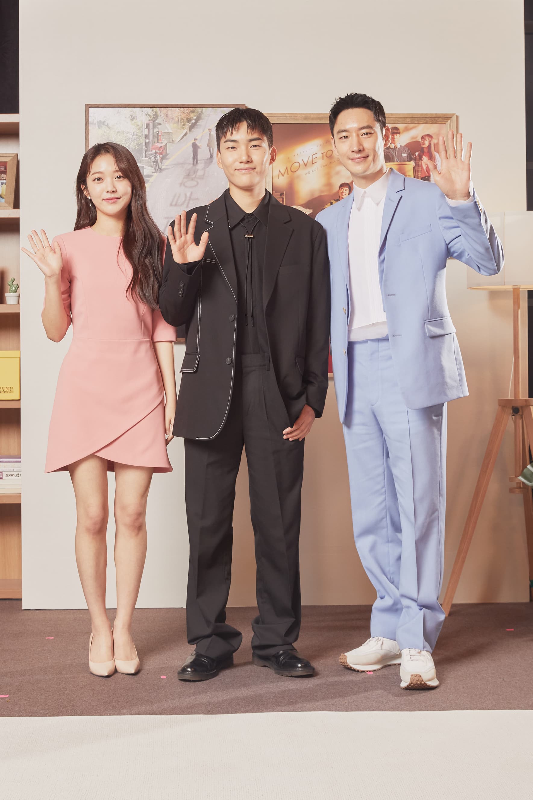 洪承希、陳俊翔與李帝勳出席《Move to Heaven：我是遺物整理師》記者會。（Netflix提供）