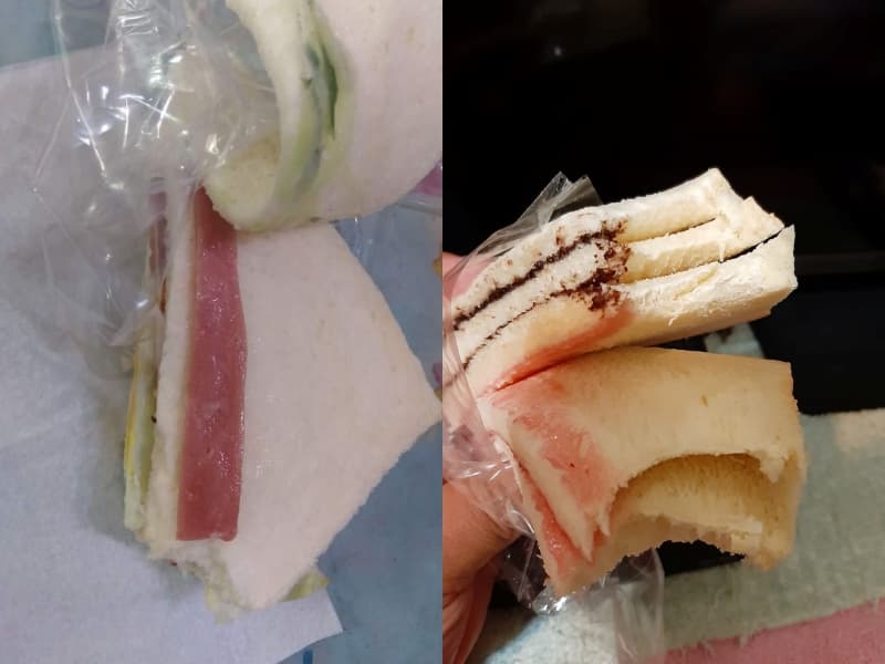其他網友也分享「遭詐欺經驗」,PO出買過的誇張三明治照片。(翻攝自「爆怨2公社」臉書)