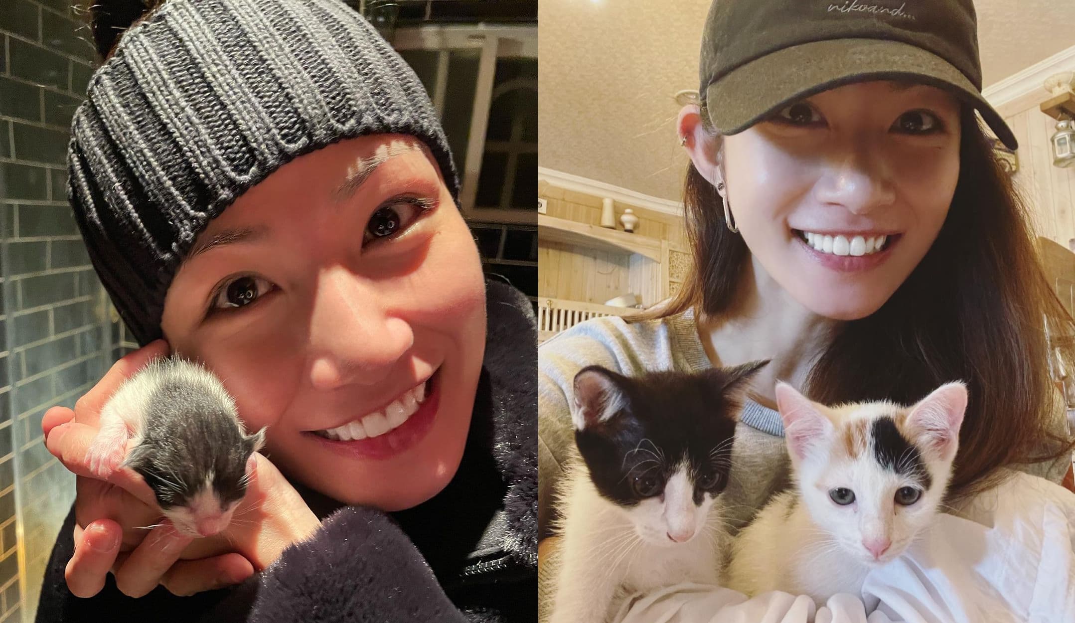 李千那初識李千拖時,她還只有一咪咪。而同胎的三花也是超可愛。(翻攝自李千那IG)