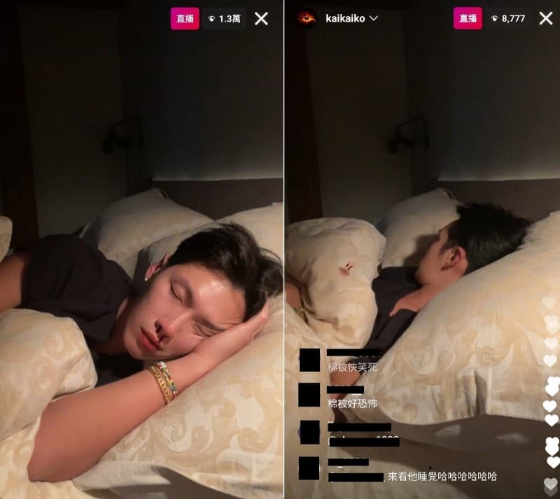 本來開鼻血特效,睡覺時翻來覆去沒對到人臉,鼻血就跑到床上去了。(翻攝自柯震東IG)