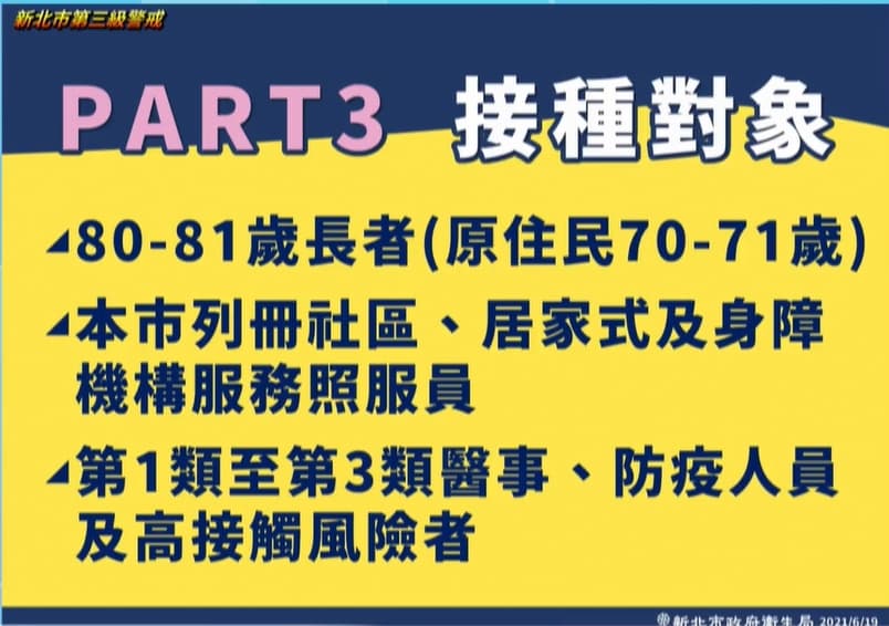新北市第三波疫苗接種措施。（翻攝自侯友宜臉書）