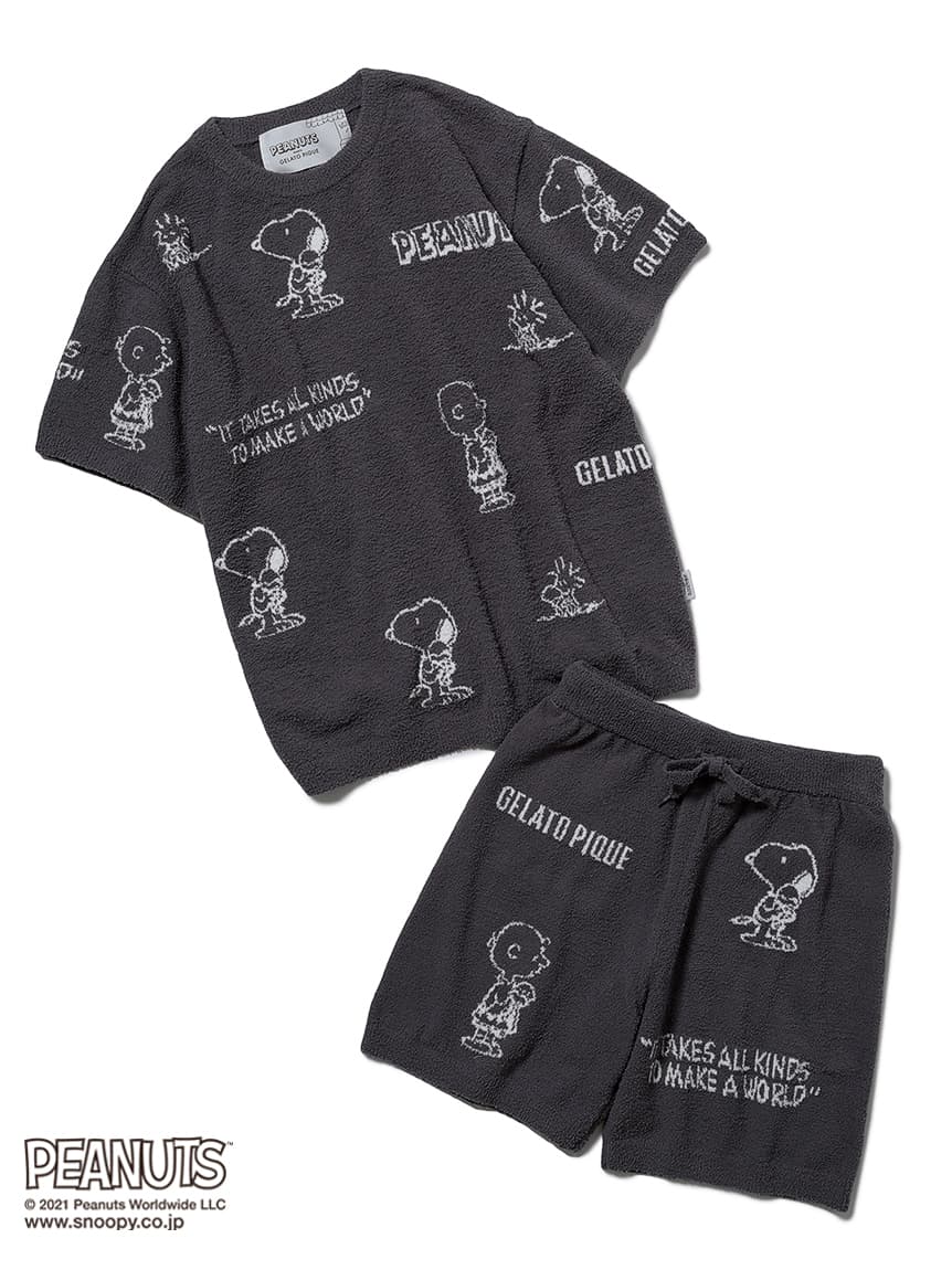男裝滿版圖案緹花上衣 NT$2,680、男裝滿版圖案緹花短褲 NT$2,250 gelato pique(gelato pique提供)