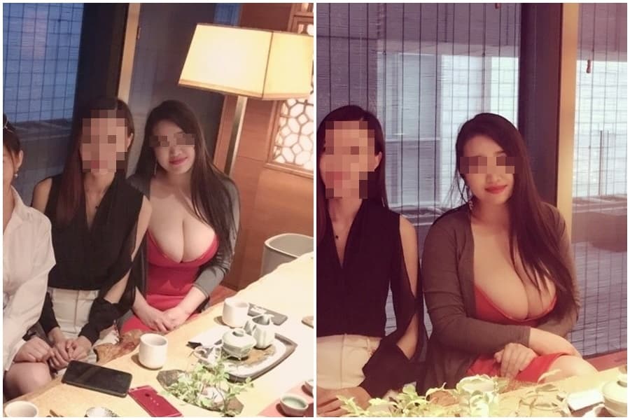 一名正妹聚餐合照,引發網友暴動。(翻攝自PTT)