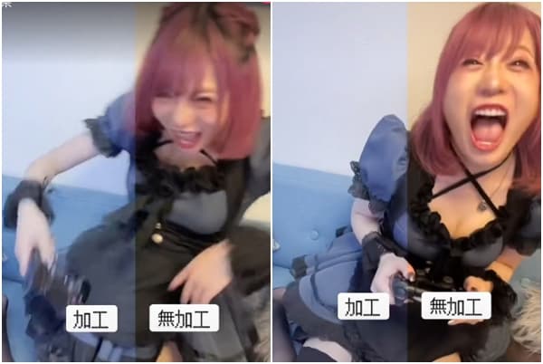 岩瀬唯奈上傳沒開特效的影片,絲毫不在意修圖留言。(翻攝自岩瀬唯奈TikTok)