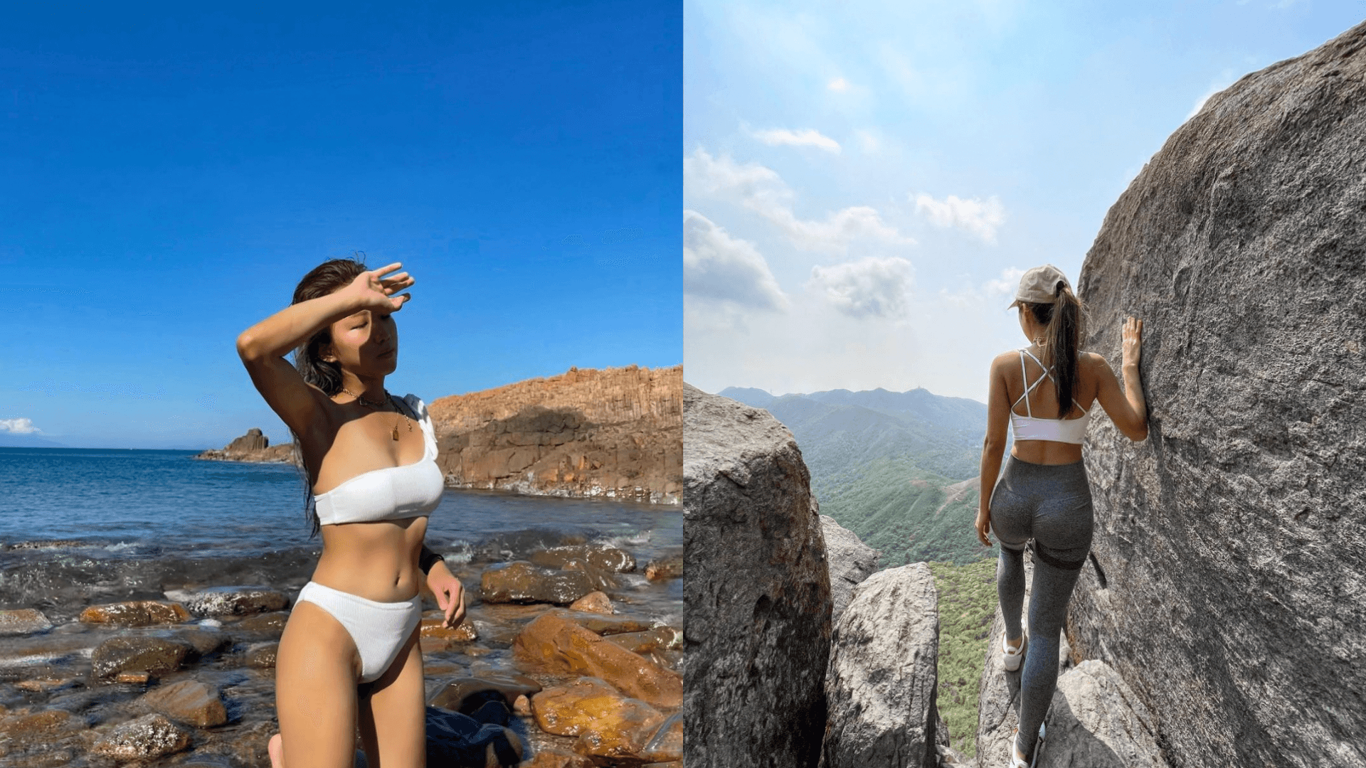 熱愛戶外運動的索菲亞經常PO出上山下海美照。（翻攝自Sofia Cheung IG）