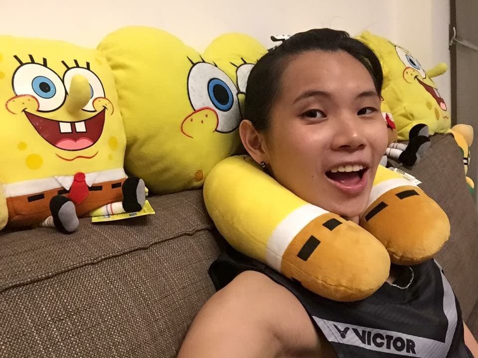 戴資穎不打球之餘喜歡聽歌、看海綿寶寶舒壓。(合作金庫提供)