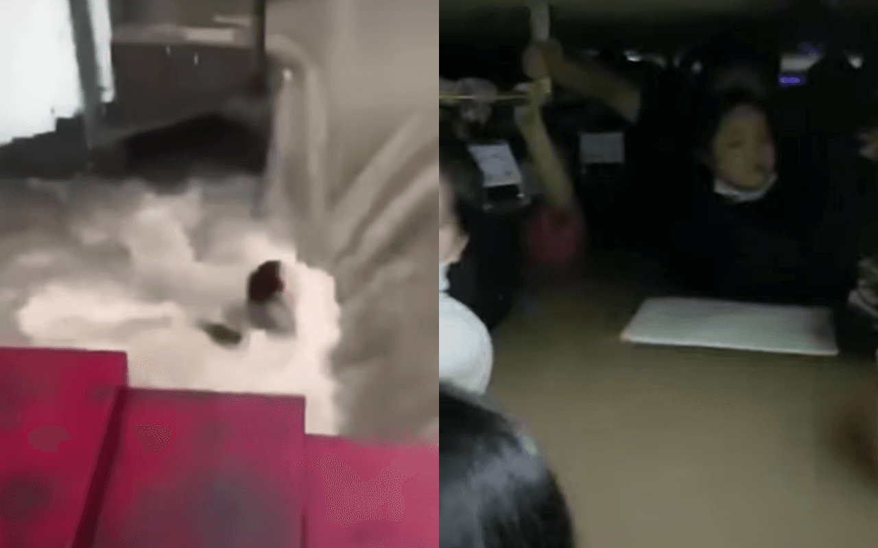中國河南暴雨成災,水灌進地鐵車廂,造成多人死傷。(翻攝自YouTube)