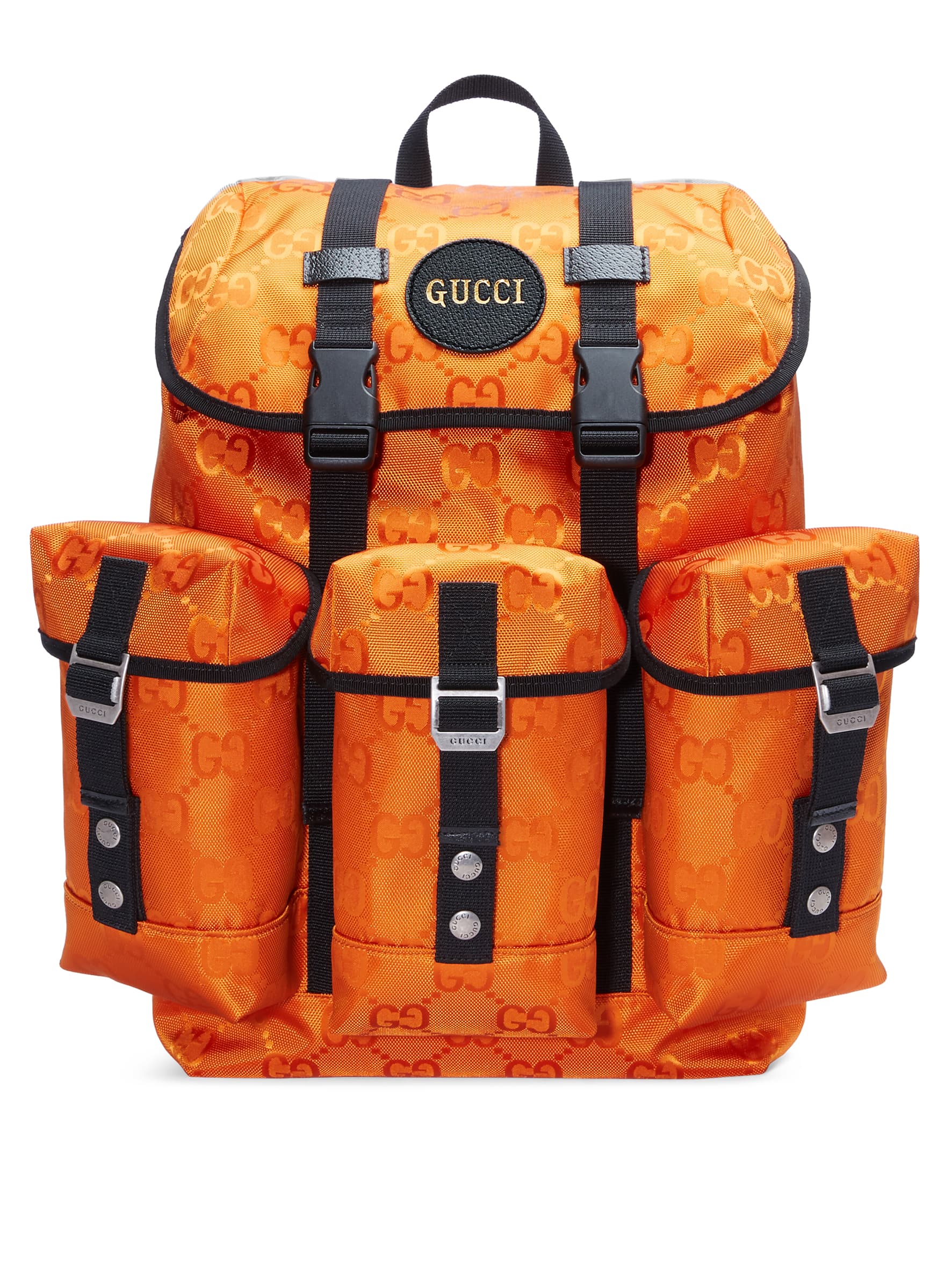 Off The Grid 系列多功能亮橘小型後背包 NT62,900 GUCCI。(GUCCI提供)