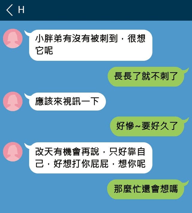 黃信融與H女的LINE對話十分鹹濕。(示意圖,非實際截圖)