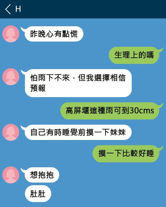 黃信融雖用化名調情,但用字遣詞洩露了自己的身分。(示意圖,非實際截圖)
