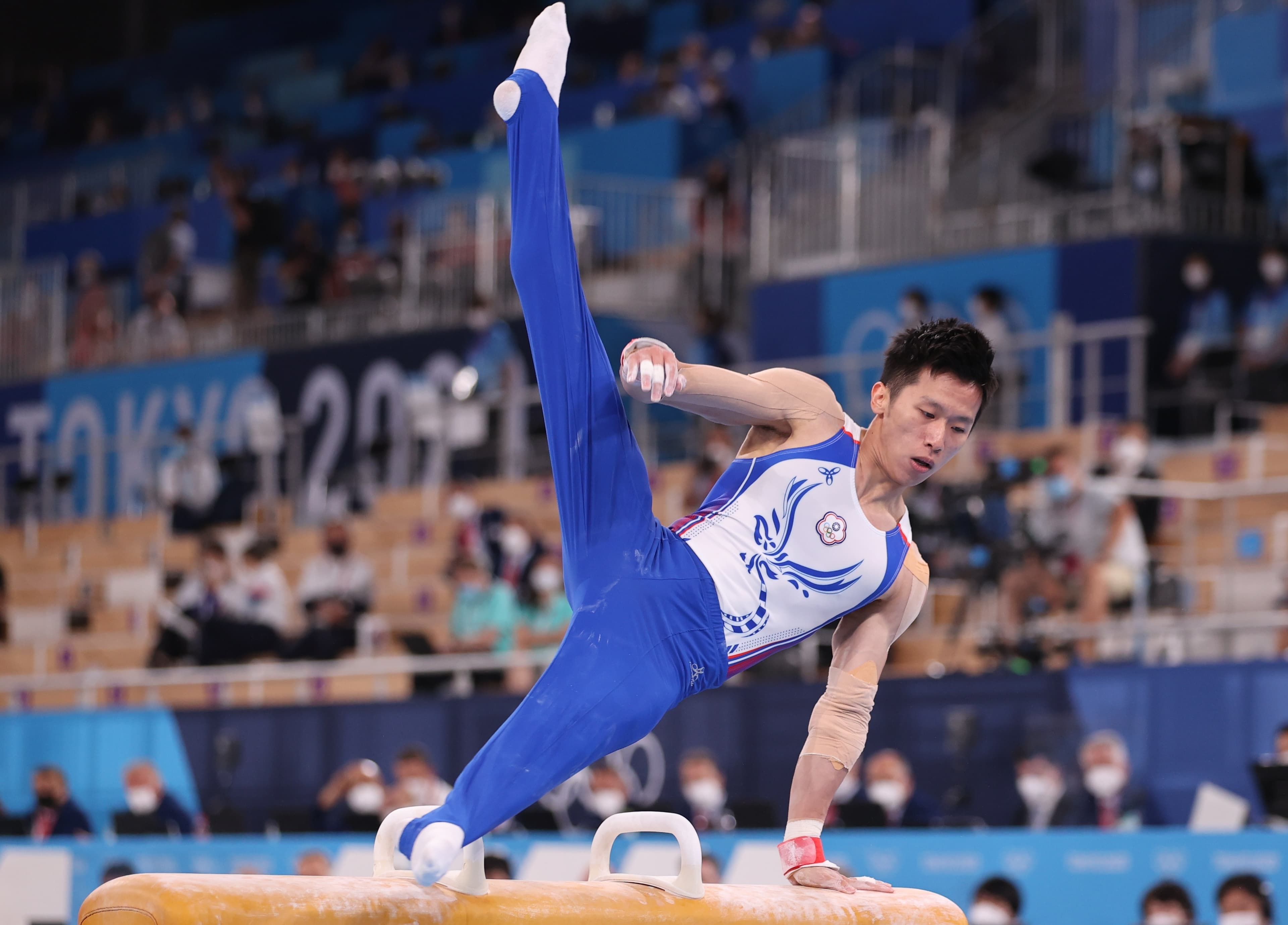 「鞍馬王子」李智凱在東奧鞍馬項目摘下銀牌,寫下我國在體操項目奪牌紀錄。(體育署提供)