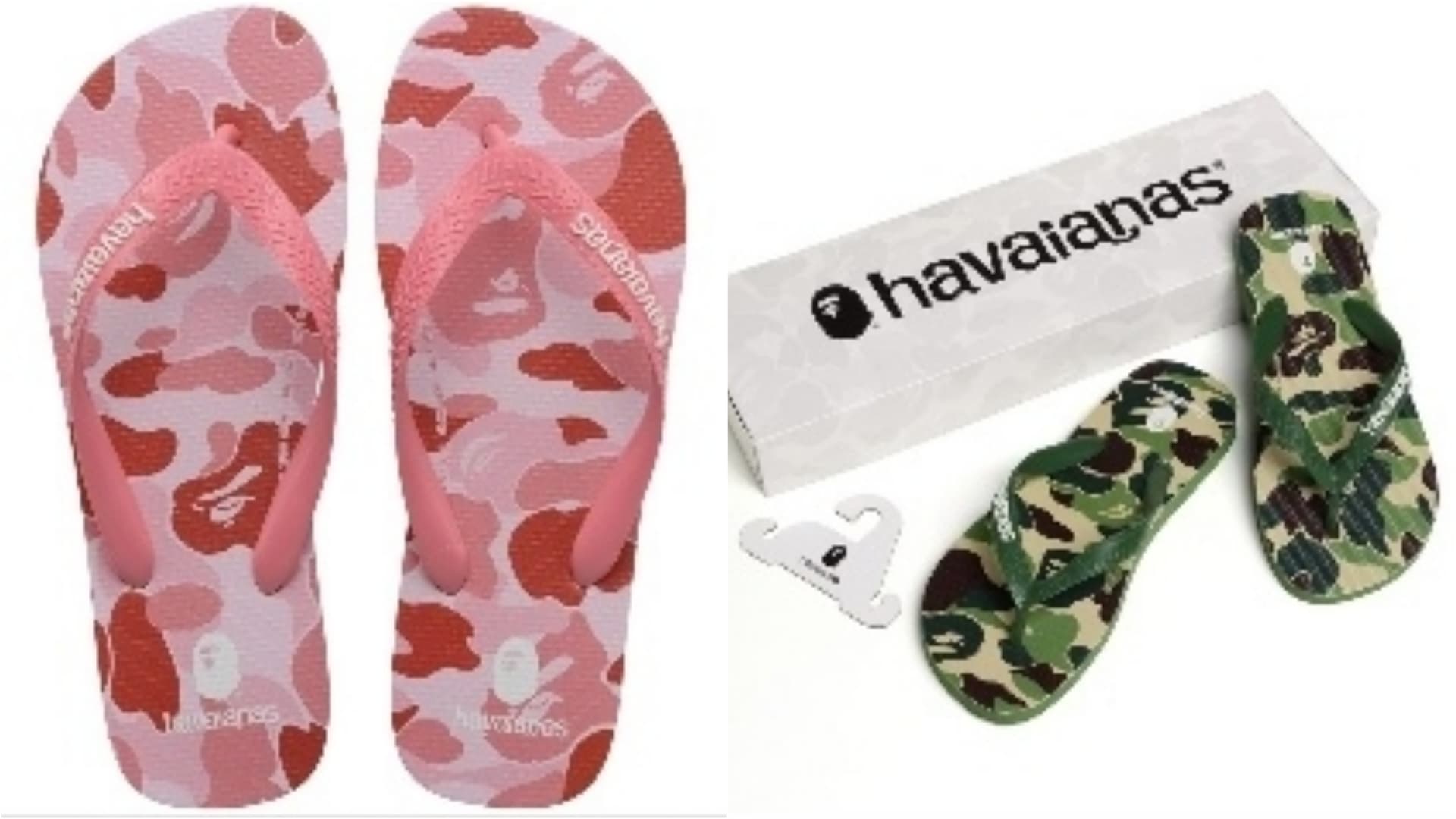 TOP系列夾腳拖 NT$1,680 Havaianas X BAPE®。(Havaianas提供)