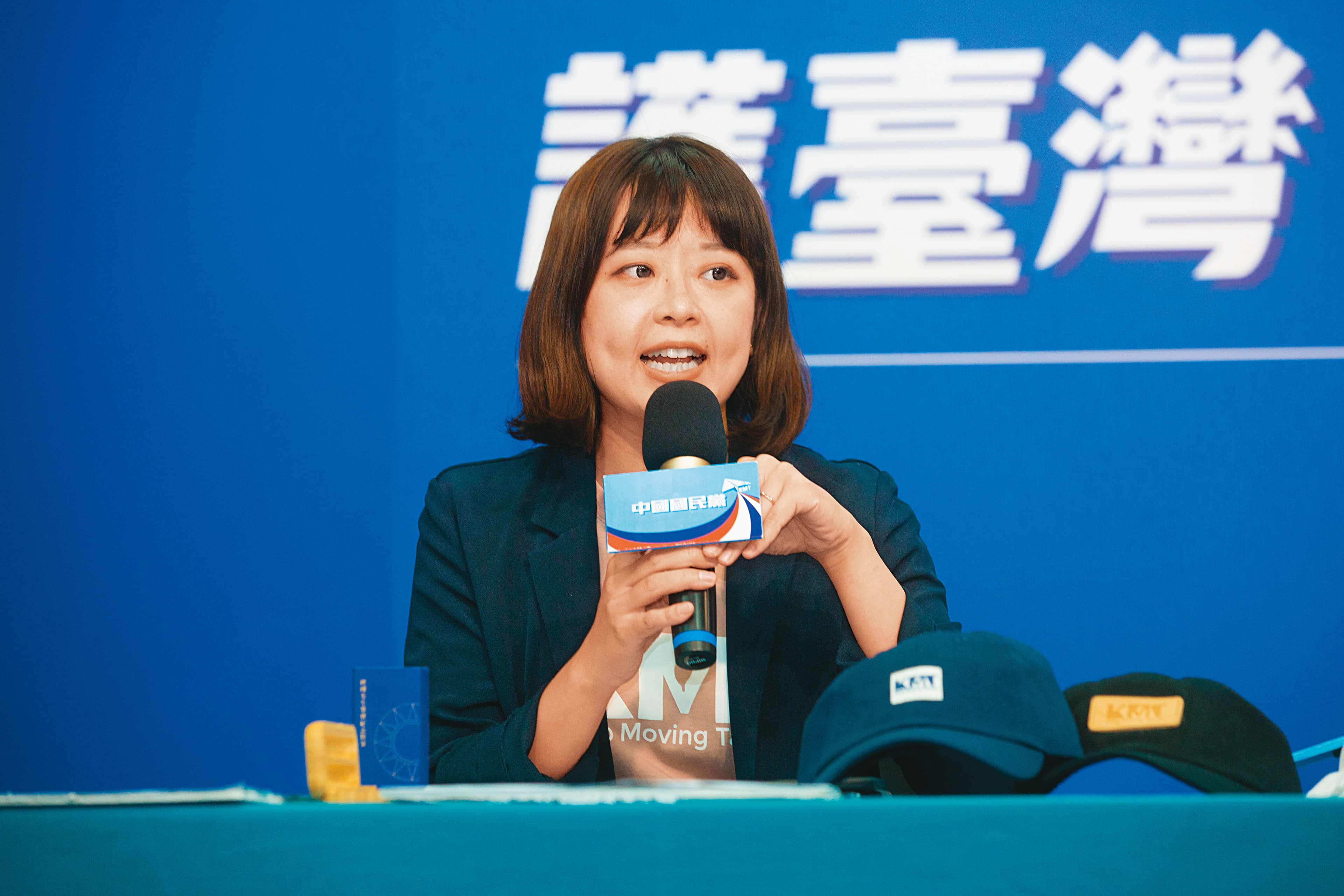 國民黨發言人江怡臻（圖）在朱立倫投入黨魁選舉後，歸隊朱陣營擔任策略小組一員。