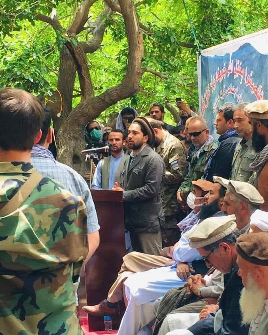 馬蘇德二世在阿富汗公開演講。(翻攝Ahmed Shah Massoud IG)