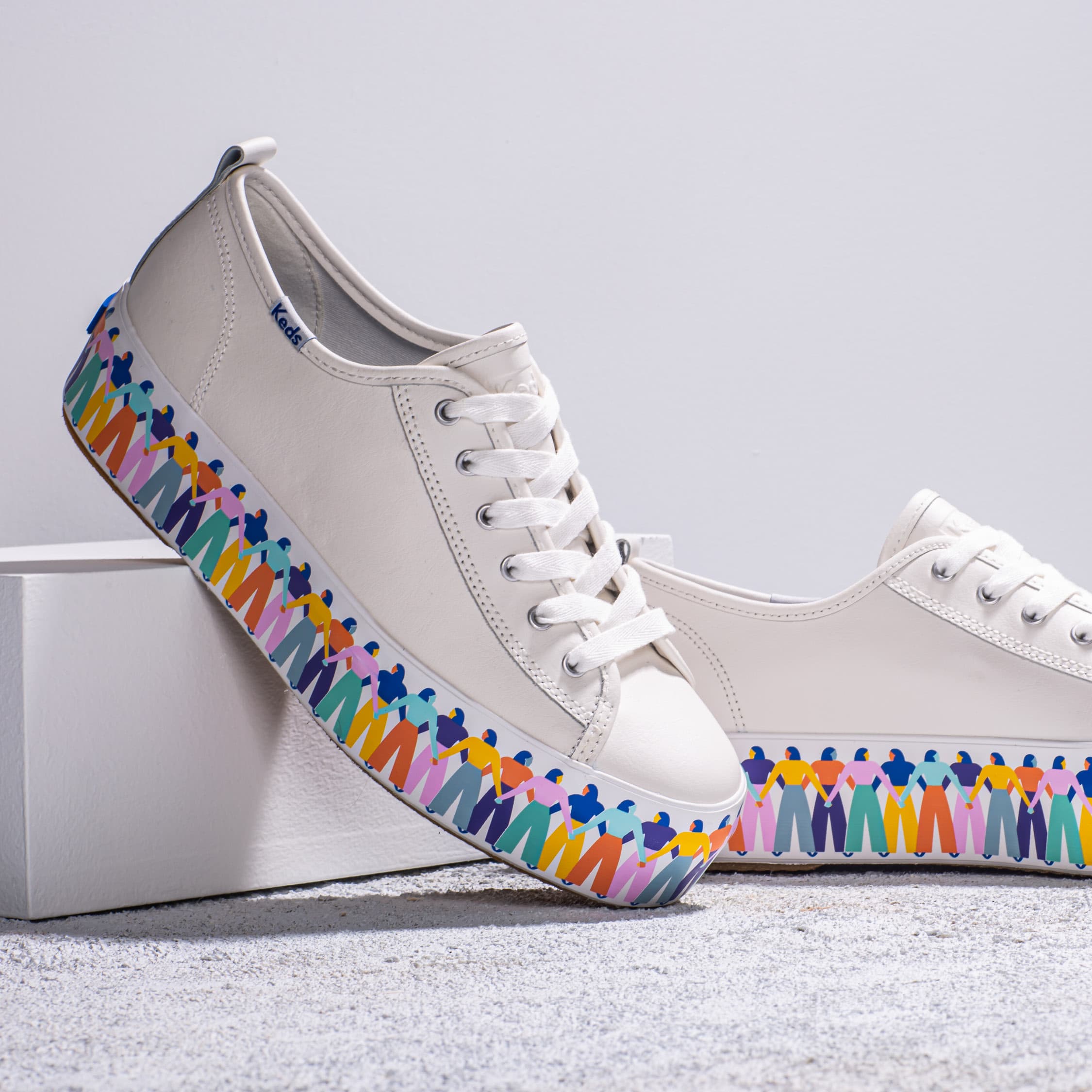 TRIPLE UP彩色女力真皮厚底鞋 NT$2,890 Keds。(Keds提供)