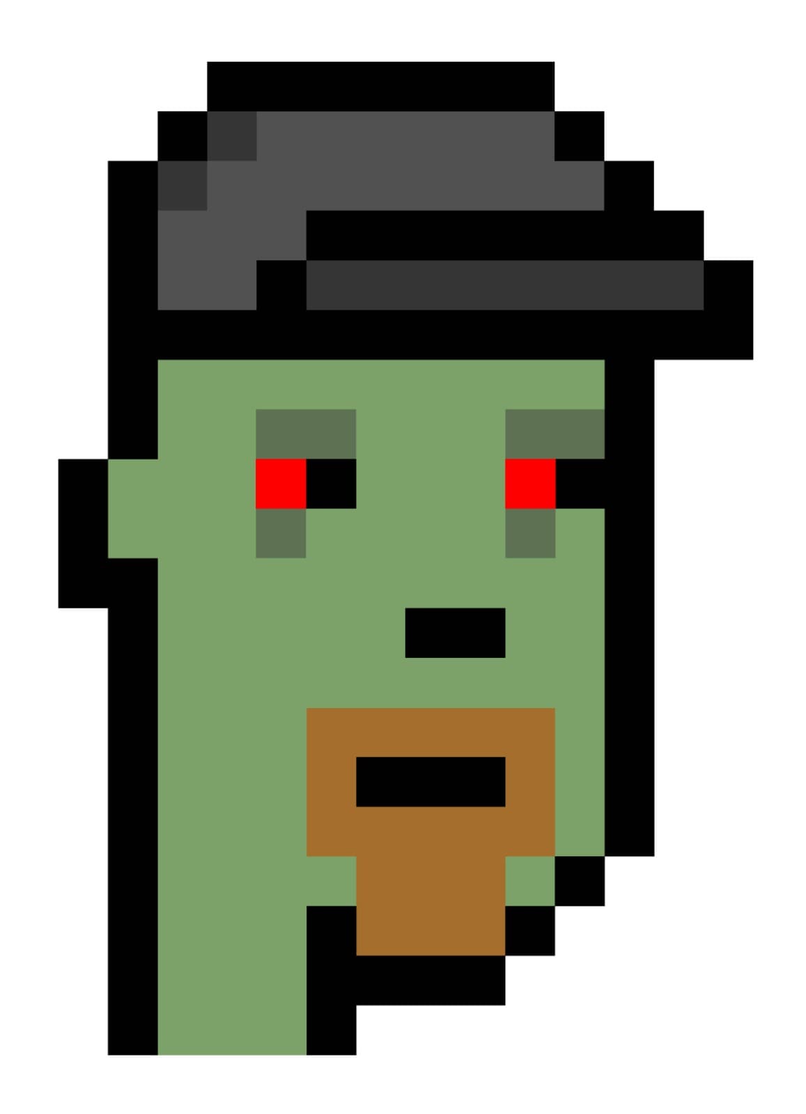 加密的藝術作品LARVA LABS《CRYPTOPUNK 9997》,估價約1千7百萬台幣起跳。(佳士得提供)