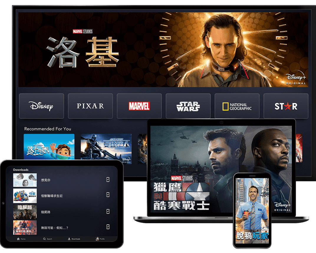 Disney+預計一個帳號可支援7個使用者。（Disney+提供）