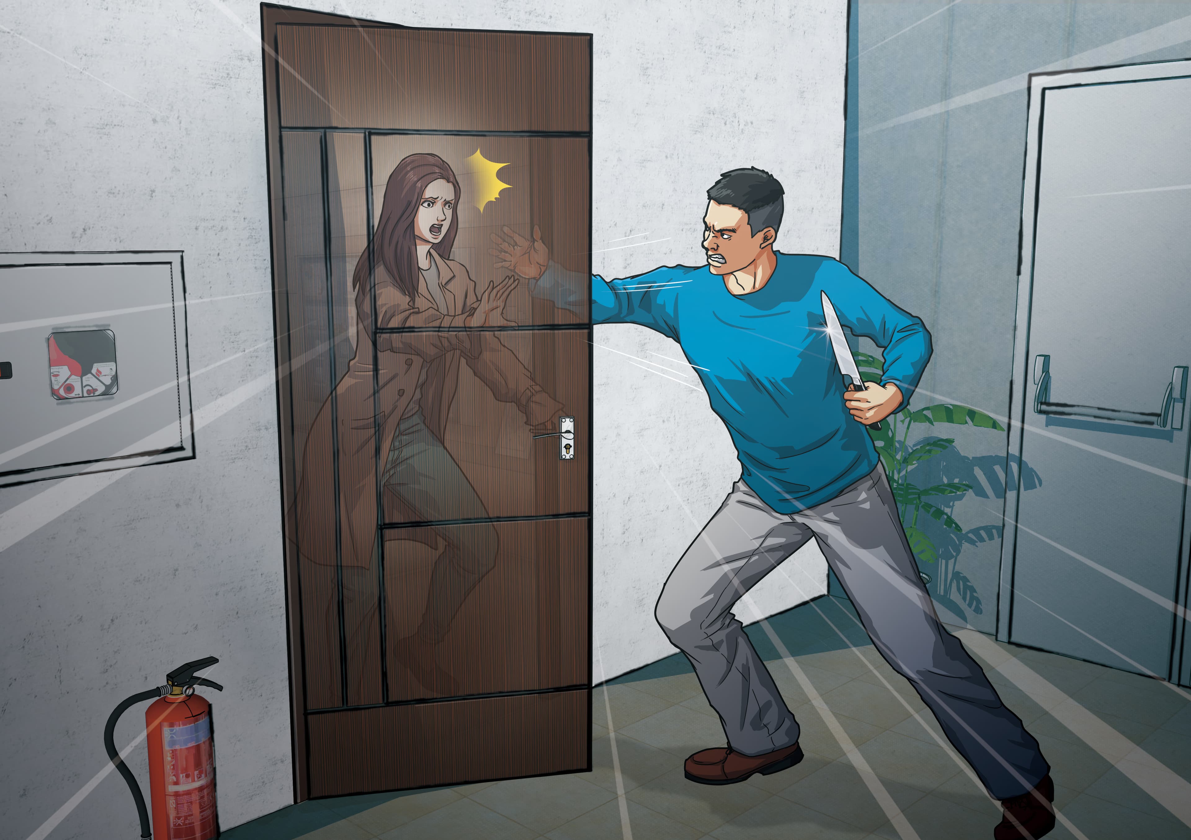廖男趁邱姓前女友準備開門外出,衝上前以手擋門,最後闖入對方住處。