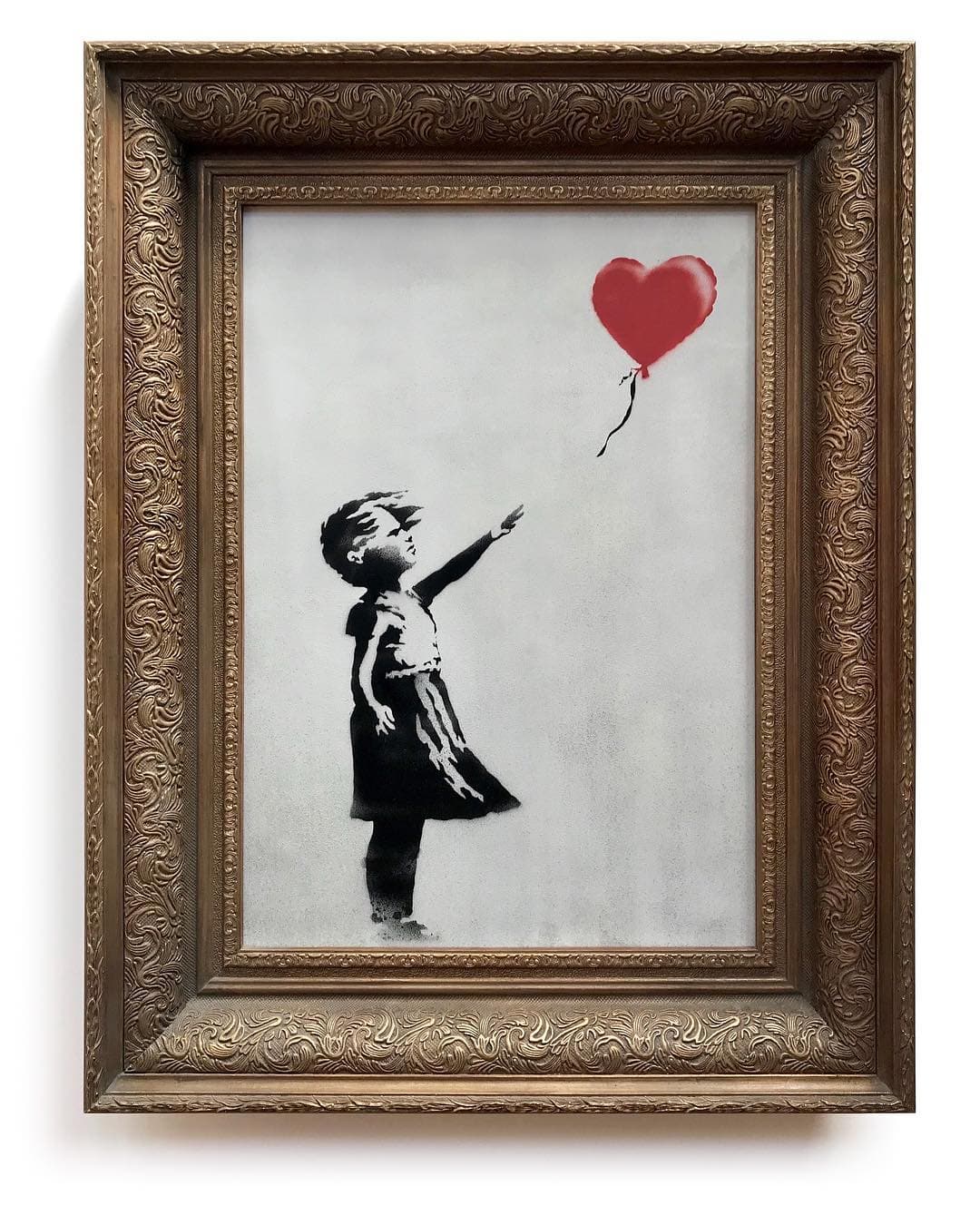 班克西最有名的作品《氣球女孩》。(翻攝Banksy IG)