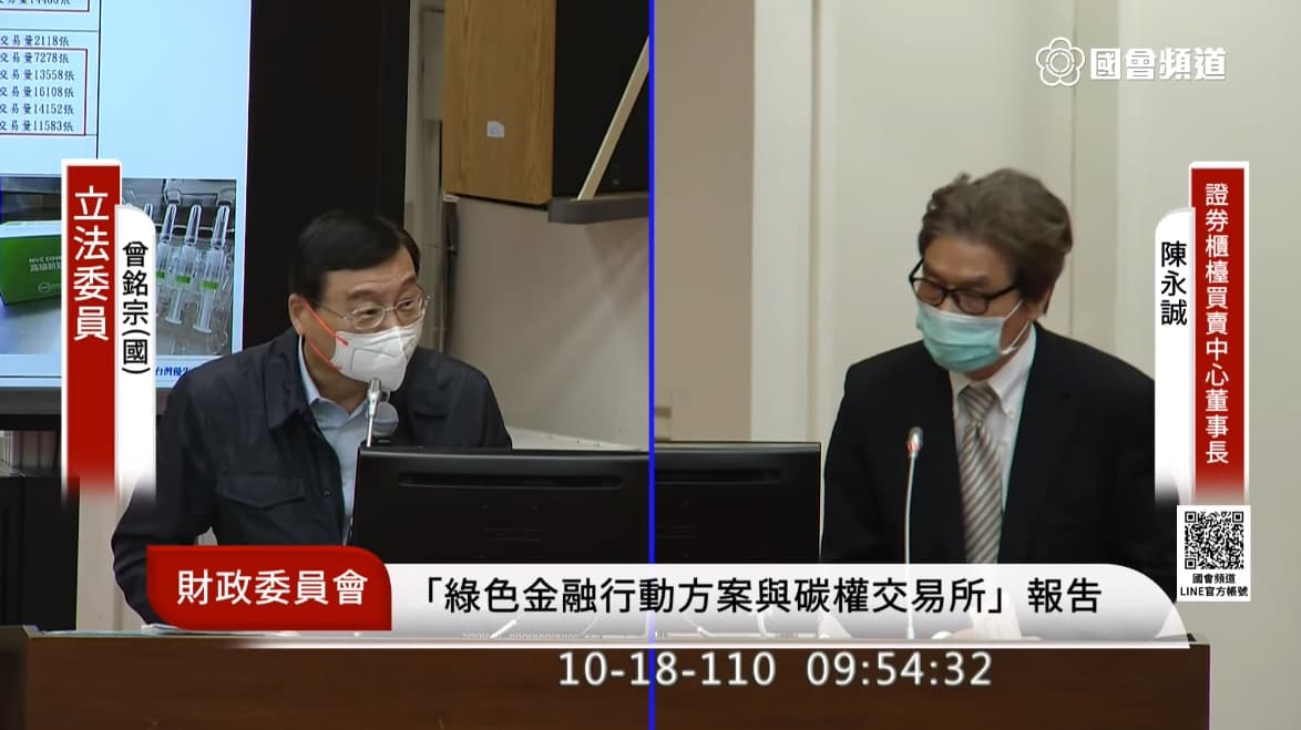 曾銘宗質疑金管會是否不查高端?櫃買中心董事長陳永誠表示,已5度將資料送交檢調。(翻攝自國會頻道)
