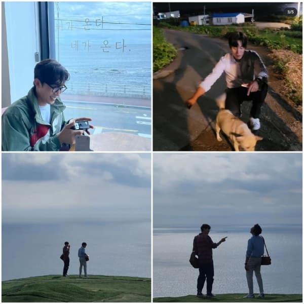 李相二昨(18日)貼出花絮照片紀念《海岸村恰恰恰》,裡面還能看到他與金宣虎的合照。(翻攝李相二IG)