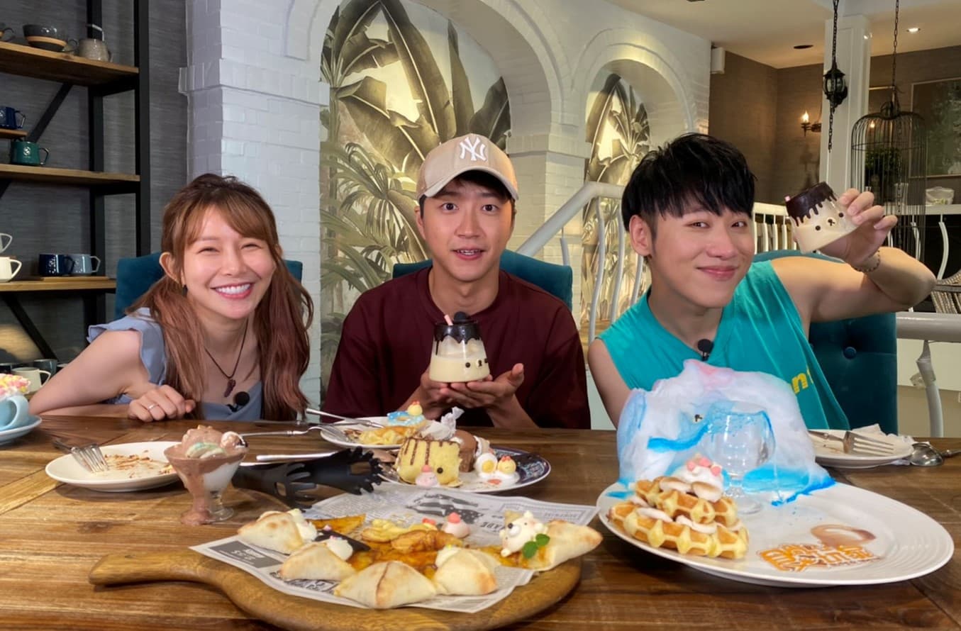 江宏傑(中)帶著阿樂(左)與小賴(右)吃遍台南美食。(TVBS提供)