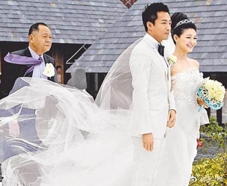 「大汪」當年在海南島辦的婚禮集合了兩岸媒體爭相採訪。(翻攝汪小菲微博)