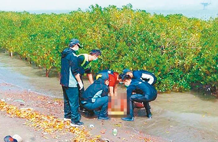 檢警在媽媽嘴咖啡店附近的紅樹林搜索,陸續發現2具屍體。(警方提供)