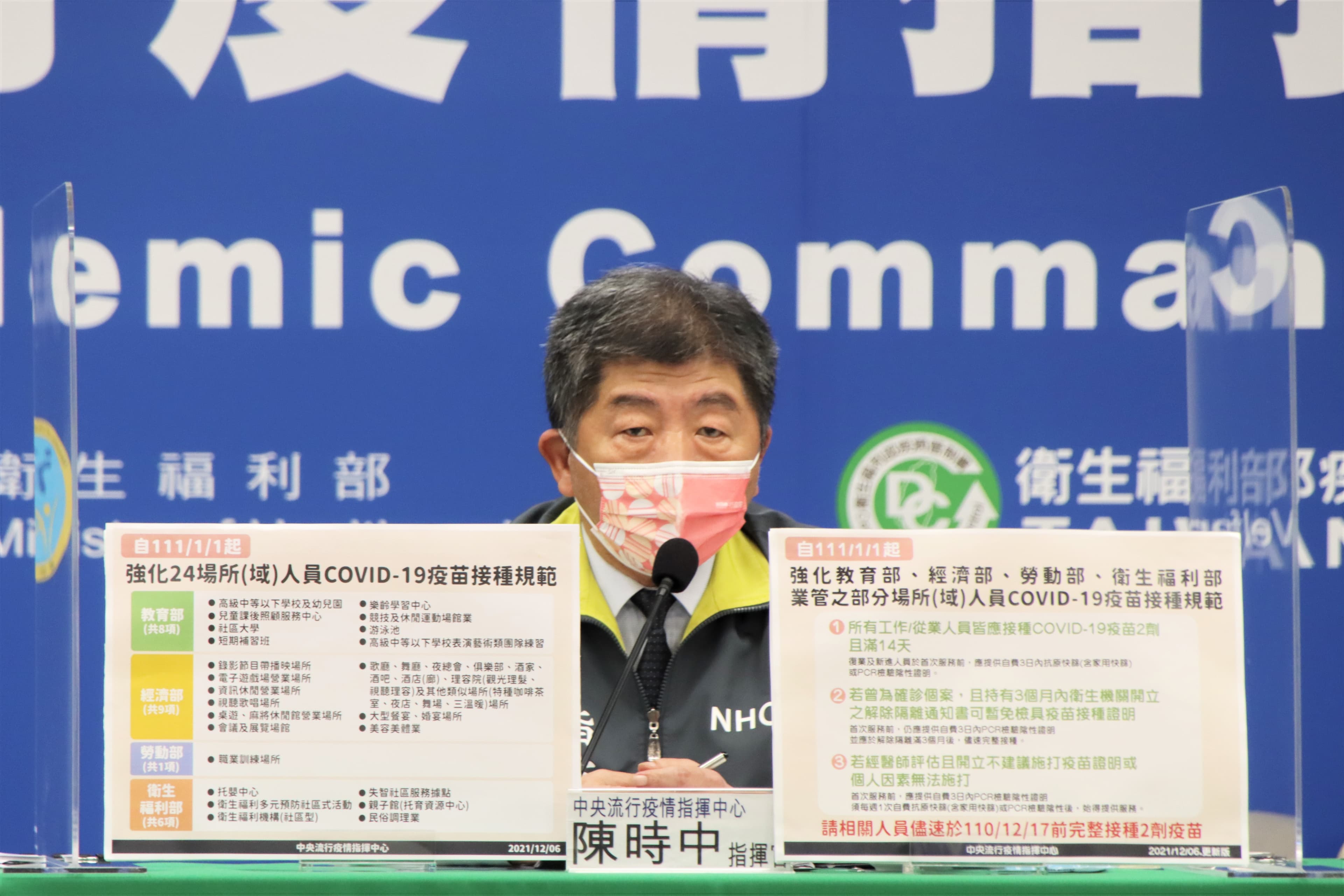 指揮中心指揮官陳時中回應疫苗相關問題。(指揮中心提供)