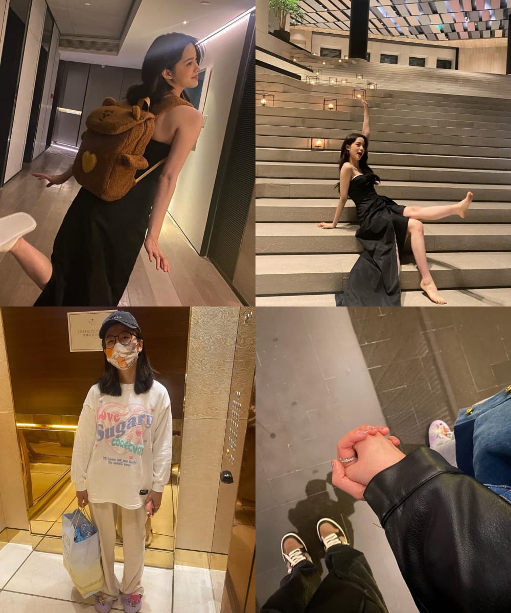 歐陽娜娜更新IG,一張十指緊扣的照片讓粉絲激動,看清楚才發現是她與好友小巧的自拍。(翻攝歐陽娜娜IG)