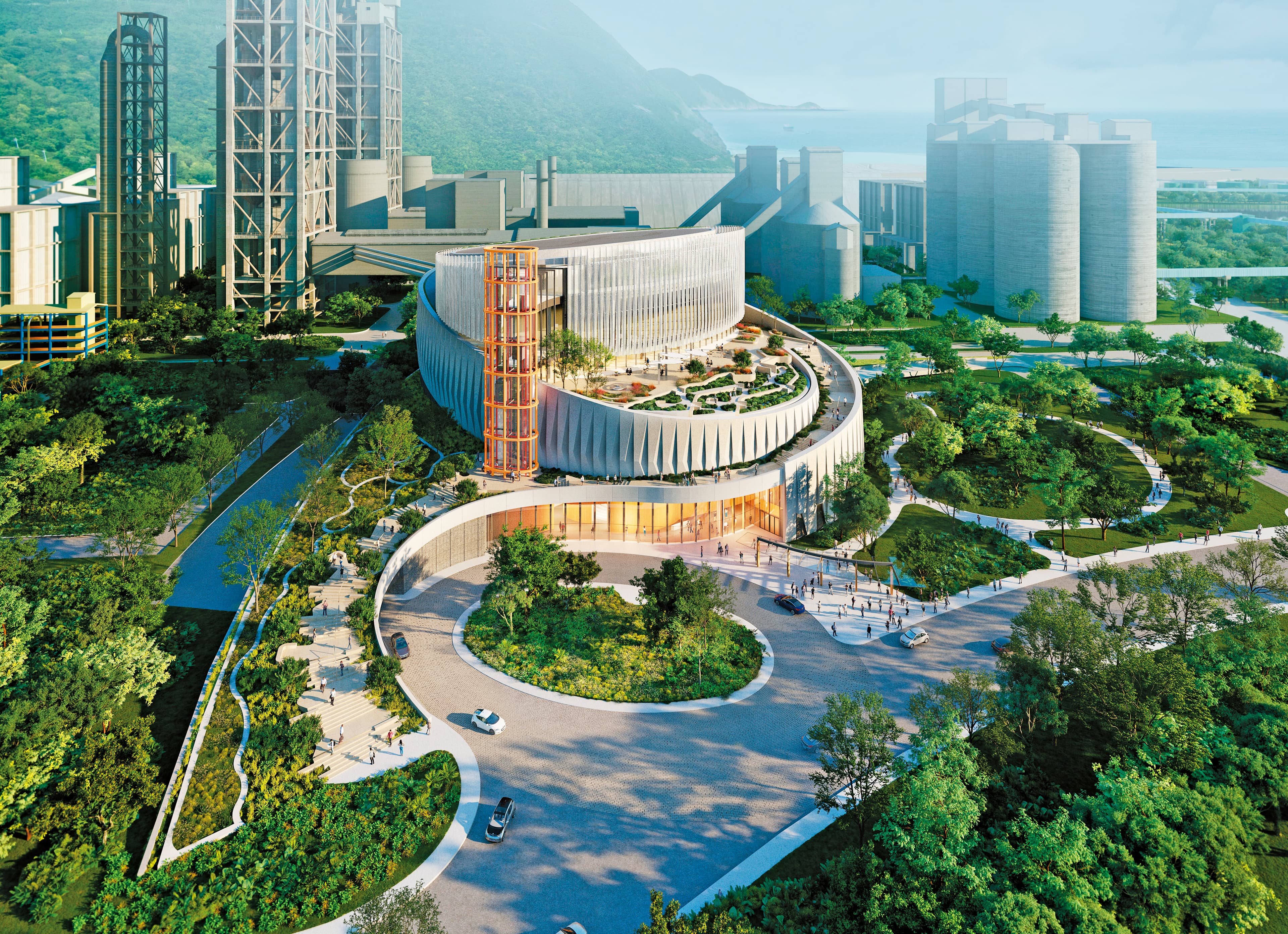 台泥計畫在蘇澳廠與花蓮和平廠各建一座超大型儲能系統。圖為和平廠的再生能源利用中心。(台泥提供)