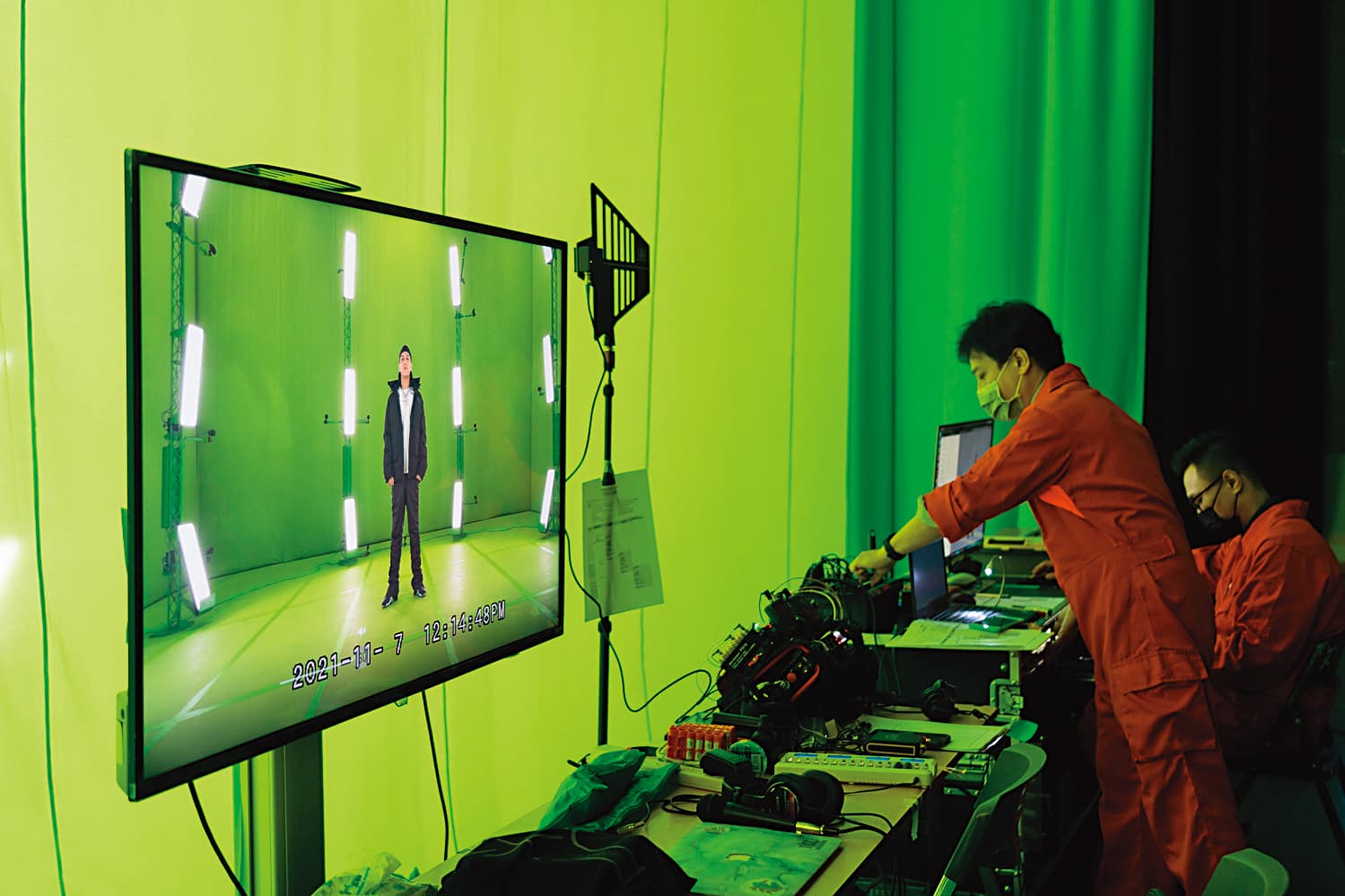 4D Views容積攝影棚可拍下360度零死角的3D畫面,能在後製過程確保實體人物與虛擬空間結合得更好。(HTC VIVE ORIGINALS提供)