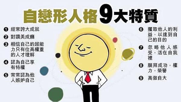 自戀型人格的9大特質,符合5項需找心理師協助。(翻攝黃軒臉書)